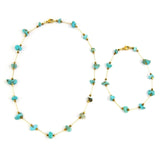 Calaite Turquoise Stone Necklace Stainless Steel Choker Green Stone Jewelry