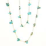 Calaite Turquoise Stone Necklace Stainless Steel Choker Green Stone Jewelry