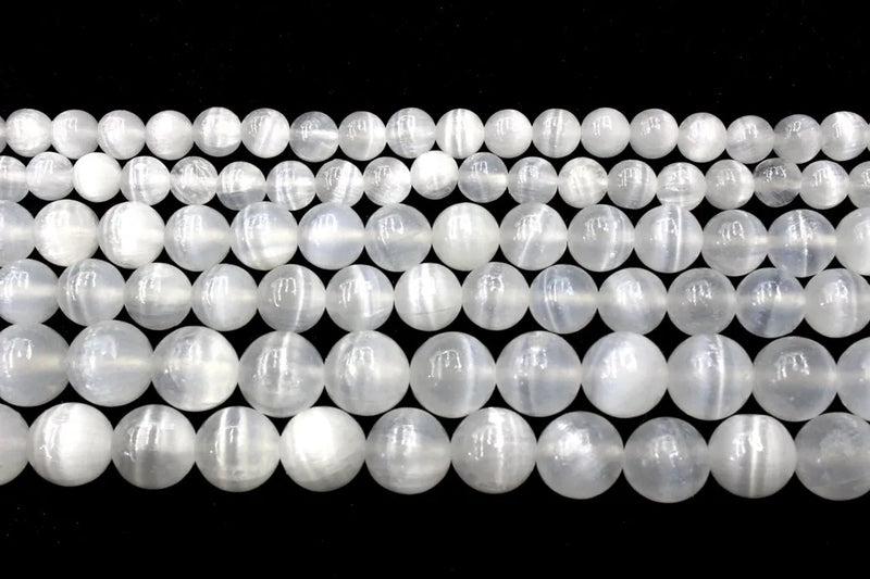 Calcite Selenite Round Beads Strand DIY Jewelry Necklace Bracelet