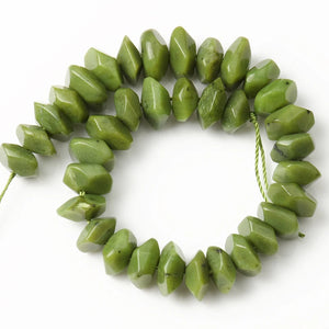 Natural Canada Green Jades 6x11mm Loose Spacer Rondelle Stone Beads 7.5''