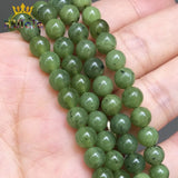 Canada Jade Round Stone Beads for Jewelry Making DIY 7.5''