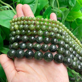 Canada Jades Stone Beads Round Gem Loose Spacer Beads 15''Inches