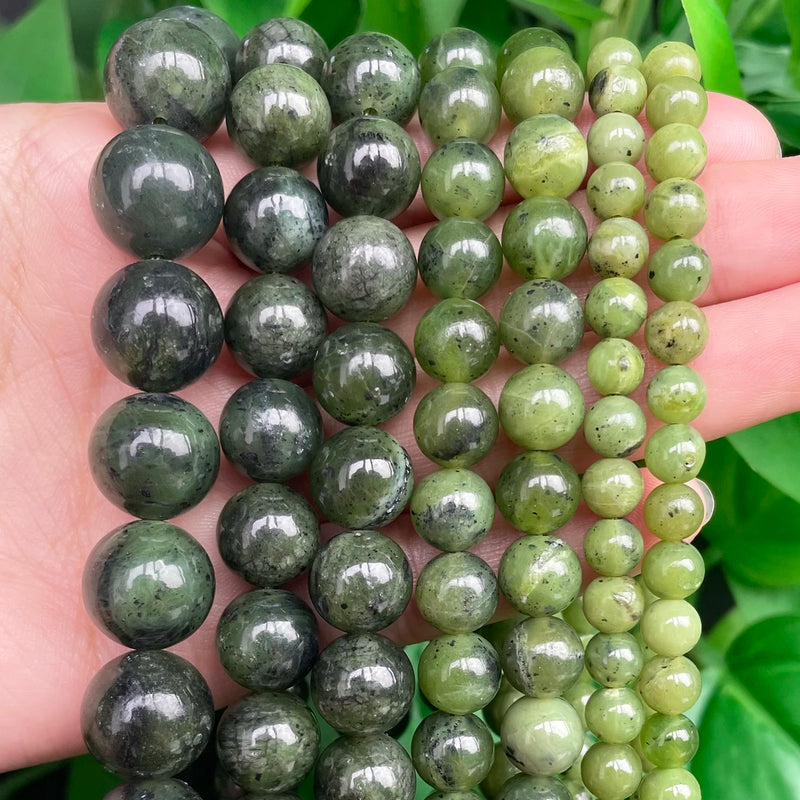 Canada Jades Stone Beads Round Gem Loose Spacer Beads 15''Inches