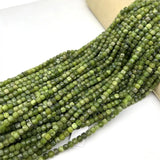 Natural Canadian Green Jade Cube Cut Stone Loose Spacer Beads Strands