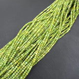 Natural Canadian Green Jade Cube Cut Stone Loose Spacer Beads Strands