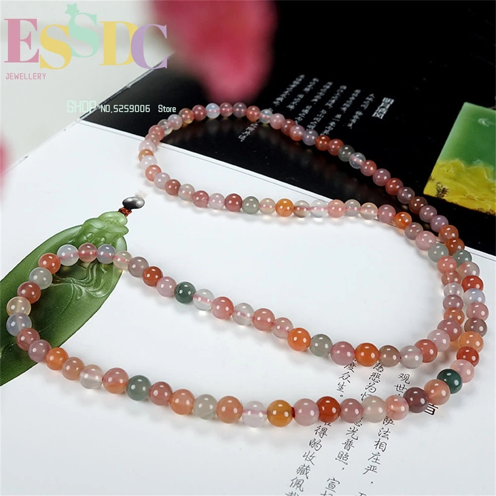 Natural Candy Three Circle Buddha Beads Bracelet Collar Chain