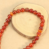 Carnelian Agate Beaded Bracelet Prayer Bead Rosary Meditation Jewelry