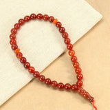 Carnelian Agate Beaded Bracelet Prayer Bead Rosary Meditation Jewelry