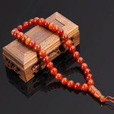 Carnelian Agate Beaded Bracelet Prayer Bead Rosary Meditation Jewelry