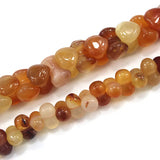 Natural Carnelian Beads 15'' Carved 8 Bone Heart Agate Stone Loose Beads