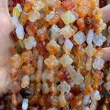 Natural Carnelian Beads 15'' Carved Four-leaf Clover DIY Agate Stone