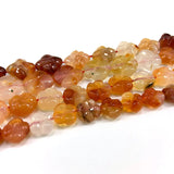 Natural Carnelian Beads 15'' Carved Four-leaf Clover DIY Agate Stone