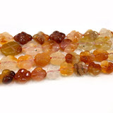 Natural Carnelian Beads 15'' Carved Four-leaf Clover DIY Agate Stone