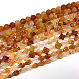 Natural Carnelian Beads 15'' Carved Four-leaf Clover Agate Stone Loose Beads