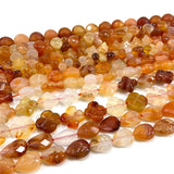Natural Carnelian Beads 15'' Carved Four-leaf Clover Agate Stone Loose Beads