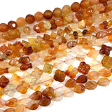 Natural Carnelian Beads 15'' Carved Four-leaf Clover Agate Stone Loose Beads