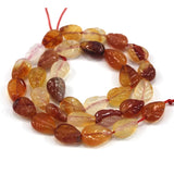 Natural Carnelian Beads 15'' Carved Leaf DIY Agate Stone Loose Beads