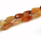 Natural Carnelian Beads 15'' Carved Leaf Faceted Drop Agate Stone Loose Beads