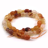 Natural Carnelian Beads 15'' Carved Vase DIY Agate Stone Loose Beads