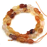 Natural Carnelian Beads 15'' Carved Vase DIY Agate Stone Loose Beads