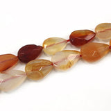 Natural Carnelian Faceted Drop Beads 15'' DIY Agate Stone Loose Beads