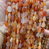 Faceted Drop Natural Carnelian Beads for Jewelry Making