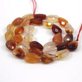 Faceted Drop Natural Carnelian Beads for Jewelry Making