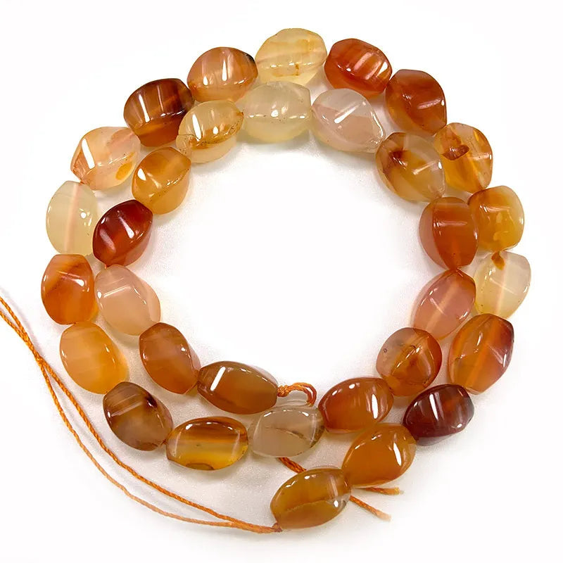 15'' Natural Carnelian Agate Stone Beads for Jewelry Making Women Bracelets