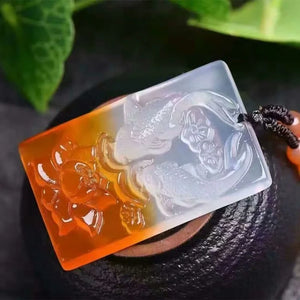 Carnelian Pisces Pendant Agate Fish Necklace