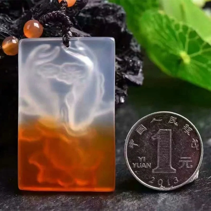 Carnelian Pisces Pendant Agate Fish Necklace