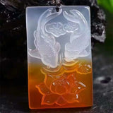 Carnelian Pisces Pendant Agate Fish Necklace