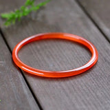 Natural Carnelian Hand-carved Round Bracelet Men Women Red Agate Gift