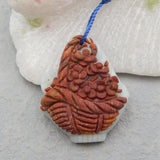 Natural Amazonite Horse Head Pendant 32x27x7mm