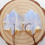 Natural Carved Flower Opalite Stone Earrings