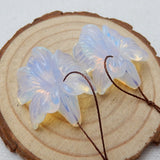 Natural Carved Flower Opalite Stone Earrings