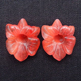 Natural Carved Flower Opalite Stone Earrings