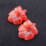 Natural Carved Flower Opalite Stone Earrings