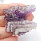Natural Amethyst Horse Head Pendant Jewelry Gift Gemstone 40x43x8mm
