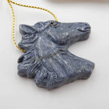 Natural Carved Horse Head Coral Pendant Bead 40x43x8mm