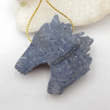 Natural Carved Horse Head Coral Pendant Bead 40x43x8mm
