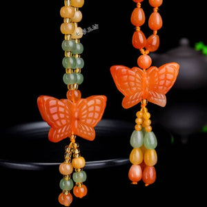 Xinjiang Silk Jade Water Droplet Butterfly Necklace DIY