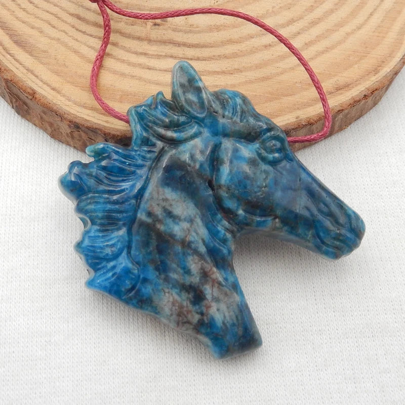 Natural Carved Horse Head Charms Pendant Bead Gemstone