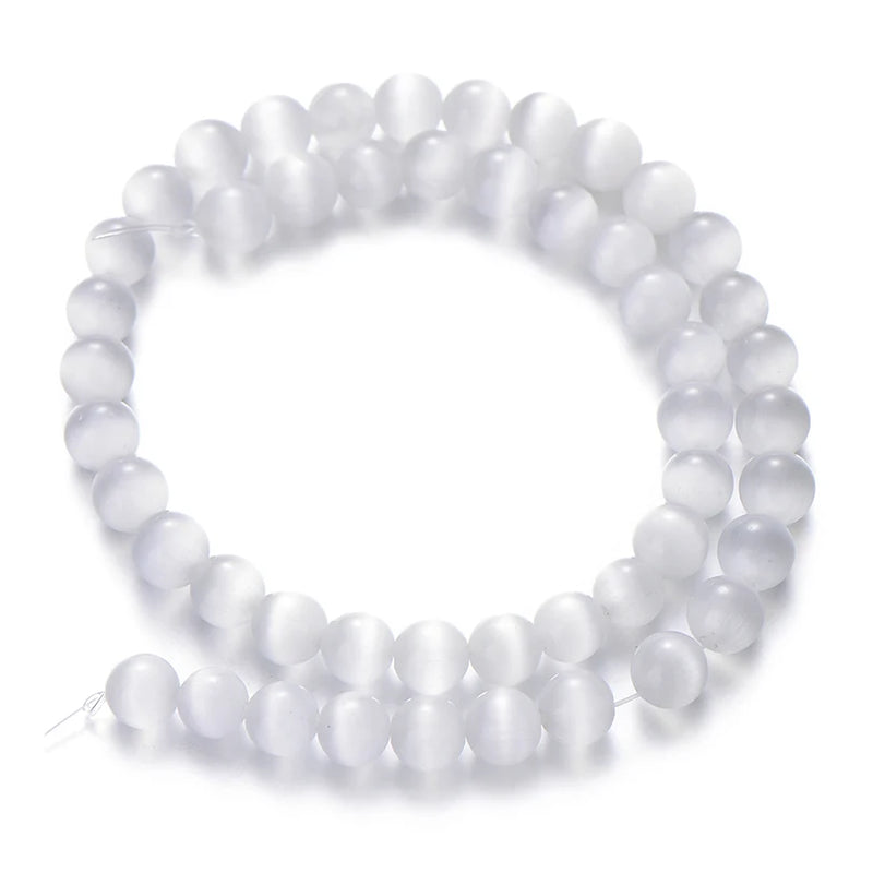 Natural Cat Eye Stone Beads Round Loose Spacer Beads Jewelry Making DIY 6 8 10mm