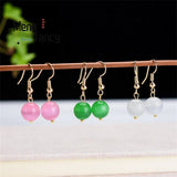 Natural Cat's Eye Earrings 925 Silver Personalized Charms Jewelry