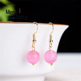 Natural Cat's Eye Earrings 925 Silver Personalized Charms Jewelry