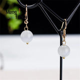 Natural Cat's Eye Earrings 925 Silver Personalized Charms Jewelry