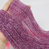 Natural Cat's Eye Flash Ruby Faceted Round Beads 2.5mm, 3.2mm