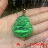Cat's Eye Stone Buddha Pendant Necklace Charm