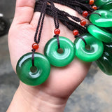 Cat's Eye Stone Donut Pendant Necklace Men Women Charms Healing Jewelry