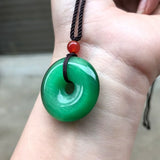 Cat's Eye Stone Donut Pendant Necklace Men Women Charms Healing Jewelry